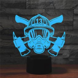 Lampe de table lumineuse colorée de vision LED de la forme 3D de lutte contre l'incendie, version à télécommande de fissure