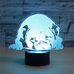 Lampe de table lumineuse colorée de vision LED de la forme 3D de chien prostré, version à télécommande de 16 couleurs