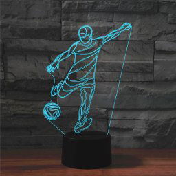 Jouant la lampe de table colorée colorée de la vision LED de la forme 3D du football, version à télécommande de 16 couleurs