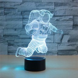 Lampe de table lumineuse colorée de vision LED de la forme 3D d'astronaute, version à télécommande de fissure