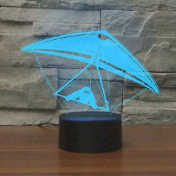 Lampe de table lumineuse colorée de vision LED de la forme 3D de deltaplane, version à télécommande de 16 couleurs