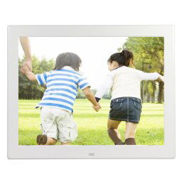 12,1 pouces 800 x 600/4: 3 Cadre de photo numérique à suspension d écran CCFL avec support et télécommande, support SD / MicroSD / MMC / Micro USB / disque flash USB (blanc)