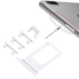 iPartsAcheter pour iPhone 7 Plus Plateau à cartes + Touche de contrôle du volume + Bouton d alimentation + Touche de vibreur à bouton de mise en sourdine (Argent)