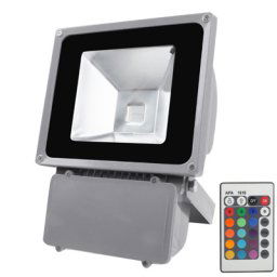 Lampe de projecteur imperméable 80W, lumière de RVB LED avec à télécommande, AC 85-265V (noir)
