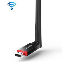 Tenda U6 Portable Adaptateur sans fil USB WiFi 300Mbps Carte réseau externe avec antenne externe 6dBi (noir)