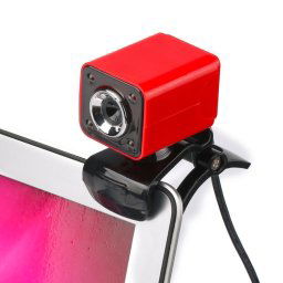 A862 caméra de fil USB rotative 12MP HD WebCam 360 degrés avec microphone et 4 lumières LED pour ordinateur de bureau Ordinateur portable PC Skype, longueur de câble: 1,4 m