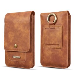 DG.MING Housse de protection universelle en cuir de peau de vache avec sacoches pour cartes et crochet, pour iPhone, Samsung, Sony, Huawei, Meizu, Lenovo, ASUS, Oneplus, Xiaomi, Cubot, Ulefone, Letv, DOOGEE, Vkworld et