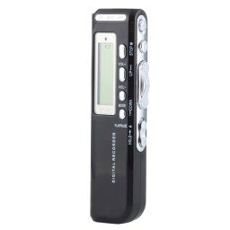 Enregistreur vocal numérique 4 Go, lecteur MP3 Dictaphone, enregistrement téléphonique par support, fonction VOX (noir)
