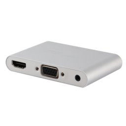 P27 Metal Cover Micro USB vers HDMI + Convertisseur VGA HDTV Adaptateur AV numérique, Alimentation par EZCast, Système de support iOS / Android / Windows (Argent)
