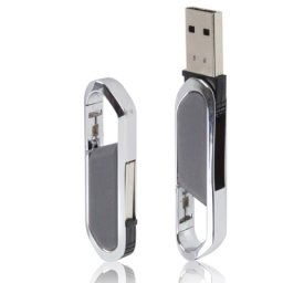 4 Go de clé USB 2.0 de style porte-clés métalliques (gris)