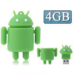4 Go de disque flash USB de style robot Android (vert)