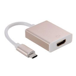 Câble adaptateur USB-C / Type-C 3.1 vers HDMI 10cm, pour Galaxy S8 et S8 + / LG G6 / Huawei P10 et P10 Plus / Xiaomi Mi6 et Max 2 et autres smartphones (Gold)