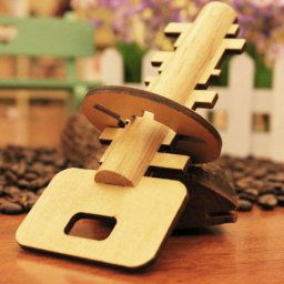 Jouets éducatifs en bois démontables de puzzle pour la clé de déverrouillage de serrure de jouet d intelligence d enfants