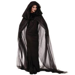 Costume d Halloween Soirée Wandering Soul Ghost Dress Robe de Sorcière Nightclub Rave Party Service, Taille: XXL, Buste: 90-110cm, Tenue Longue: 152cm, Cape Longueur: 230cm