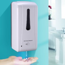 Distributeur de savon désinfectant pour les mains à induction goutte à goutte N2001 1000 ml mural avec verrouillage de sécurité