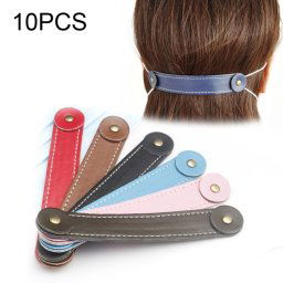 10 PCS masque facial réglable oreille bande corde anti-dérapant PU cuir extension boucle capuche (livraison de couleur aléatoire)