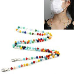 5 PCS Mask Lanyard Handmade Crystal Bead Chain Anti-Drop Hanging Glasses Chain, Couleur: Coloré