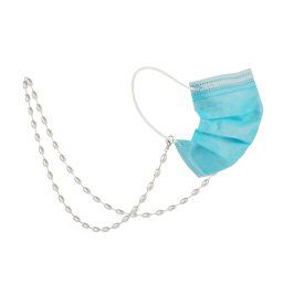 Collier de lanière Anti-perte de masque 2 pièces chaîne de lunettes de masque de perle de forme ovale simple