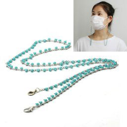 3 PCS Mask Lanyard Handmade Chain Mask Anti-Lost Glasses Chain (Bleu)