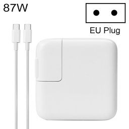 Adaptateur secteur 87W Chargeur portable avec câble de charge de 1,8 m Type-C, fiche UE, pour MacBook, Xiaomi, Huawei, Lenovo, ASUS et autres ordinateurs portables (Blanc)
