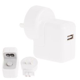 Adaptateur secteur USB 10W avec chargeur USB, pour iPhone, Galaxy, Huawei, Xiaomi, LG, HTC, Sony, autres téléphones intelligents et tablettes (Blanc)