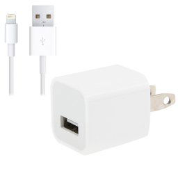 2 en 1 (adaptateur de chargeur de voyage 5V 1A US + 1 m de câble de charge de synchronisation Sync), pour iPad, iPhone, Galaxy, Huawei, Xiaomi, LG, HTC et autres téléphones intelligents, appareils rechargeables