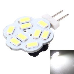 G4 9 LED SMD 5730 Fleur Lampe décorative pour la décoration intérieure / extérieure, DC / AC 12-24V, Pinches latérales (Lumière blanche)