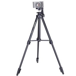 YUNTENG VCT-680RM - Support de trépied en alliage d aluminium à 4 sections repliables avec tête de trépied tridimensionnelle pour reflex numérique et appareil photo numérique, hauteur réglable: 46-138cm (noir)