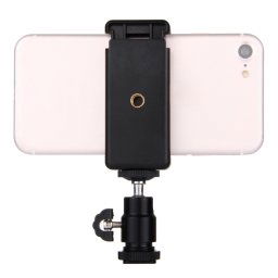 PULUZ 1/4 pouce sabot de trépied avec griffe + pince pour trépied pour iPhone, Samsung, Huawei, HTC, smartphones de 5,5 cm à 8 cm de largeur