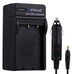 Chargeur de voiture batterie appareil photo numérique PULUZ pour Fujifilm NP-60 / NP-30, batterie Kodak K5000 / K5001, Olympus LI-20B, Samsung SLB-1037/1137