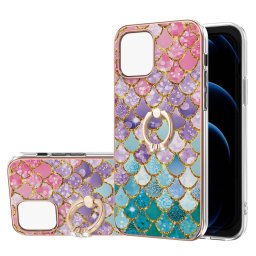 Motif de galvanoplastie IMD TPU Case antichoc avec porte-bague en strass pour iPhone 13 PRO (balances colorées)