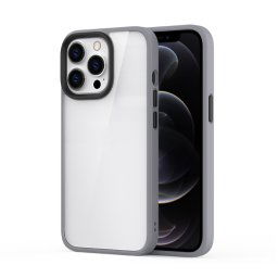Ming Shield Hybrid Hybrid Transparent PC + TPU Case antichoc spatule pour iPhone 13 Pro (Gris)