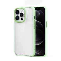 Ming Shield Hybrid Hybrid Transparent Case PC + TPU TPU Scratch Scratoches pour iPhone 13 Pro (vert clair)