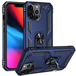 Étui de protection TPU + PC antichoc avec support rotatif à 360 degrés pour iPhone 13 Pro (Bleu)