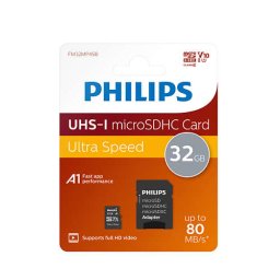 Philips MicroSDHC Card 32GB Class 10 UHS-I U1 + adaptateur