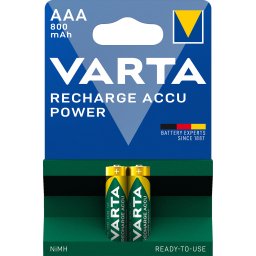 1x2 Varta Batterie Rechargeable AAA Ready2Use NiMH 800 mAH Micro