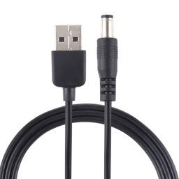 Câble de prise d'alimentation CC 3A USB vers 5,5 x 2,1 mm, longueur: 1 m
