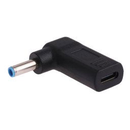 Connecteur adaptateur coudé USB-C / Type-C femelle à fiche mâle 4,5 x 3,0 mm (bleu)