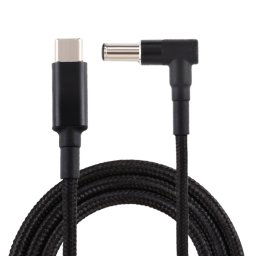 PD 100W Coude 6,0 x 1,4 mm vers câble de charge d'alimentation en nylon USB-C / Type-C, longueur du câble: 1,7 m