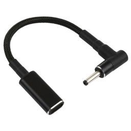 PD 100W 18.5-20V 3.0 x 1,0 mm Coude à l'adaptateur USB-C / Type-C Câble de tresse de nylon