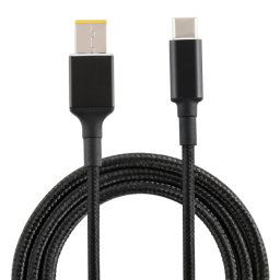 Big Square Male vers USB-C / Type-C Câble de charge d'alimentation en nylon mâle pour Lenovo, longueur du câble: 1,7 m
