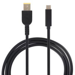 Câble de charge d'alimentation USB-C / Type-C vers Big Square Male pour Lenovo, longueur du câble: environ 1,5 m (noir)