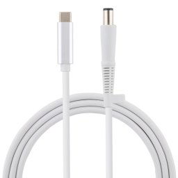 Câble de charge USB-C / Type-C vers 7,4 x 0,6 mm pour ordinateur portable HP, longueur du câble: environ 1,5 m (blanc)