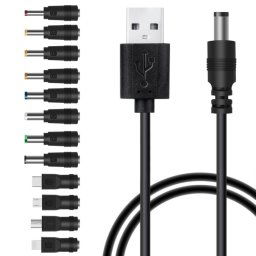 Cordon d'alimentation 12 en 1 DC Câble d'alimentation USB Multi-fonction Câble de charge USB (noir)