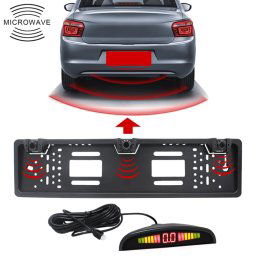 Capteurs de stationnement de cadre de plaque d'immatriculation de voiture PZ300L Europe Radar de recul avec 3 détecteurs de radar