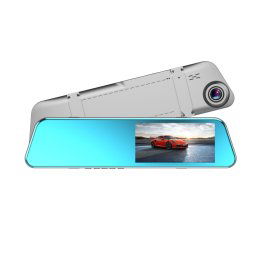 Full HD 1080P plein écran tactile 5,18 pouces rétroviseur enregistreur vidéo numérique double objectif caméra DVR intégrée ultra-mince
