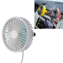 F829 Ventilateur de refroidissement électrique de sortie d'air de voiture portable avec lumière LED (blanc)