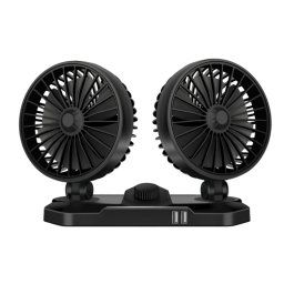F558 avec téléphone portable USB Chargage Ventilateur de voiture 12 / 24V Camion de voiture Double tremblant Tête de la tête (double tête 24v)