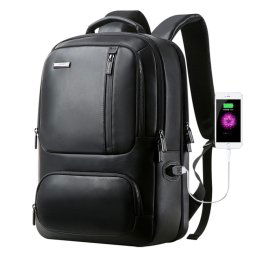 Bopai 851-024011 Sac à dos en cuir de qualité supérieure pour homme, respirant, anti-vol, taille: 28x18x42cm (noir)
