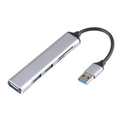5 en 1 USB 3.0 à SD / TF Card Slot + 3 ports USB 3.0 Ports Multifonctionnel station d'accueil Moyen (argent)